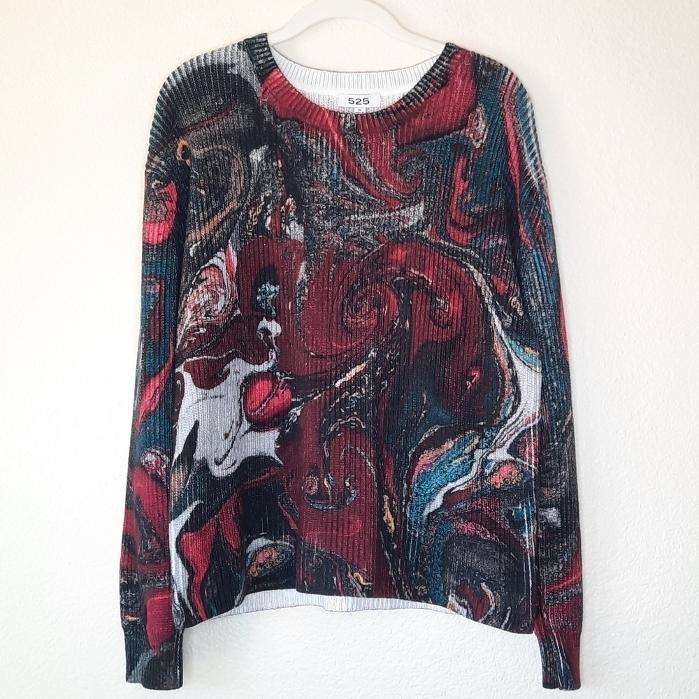 525 America Berry Marble Sweater M NWT
